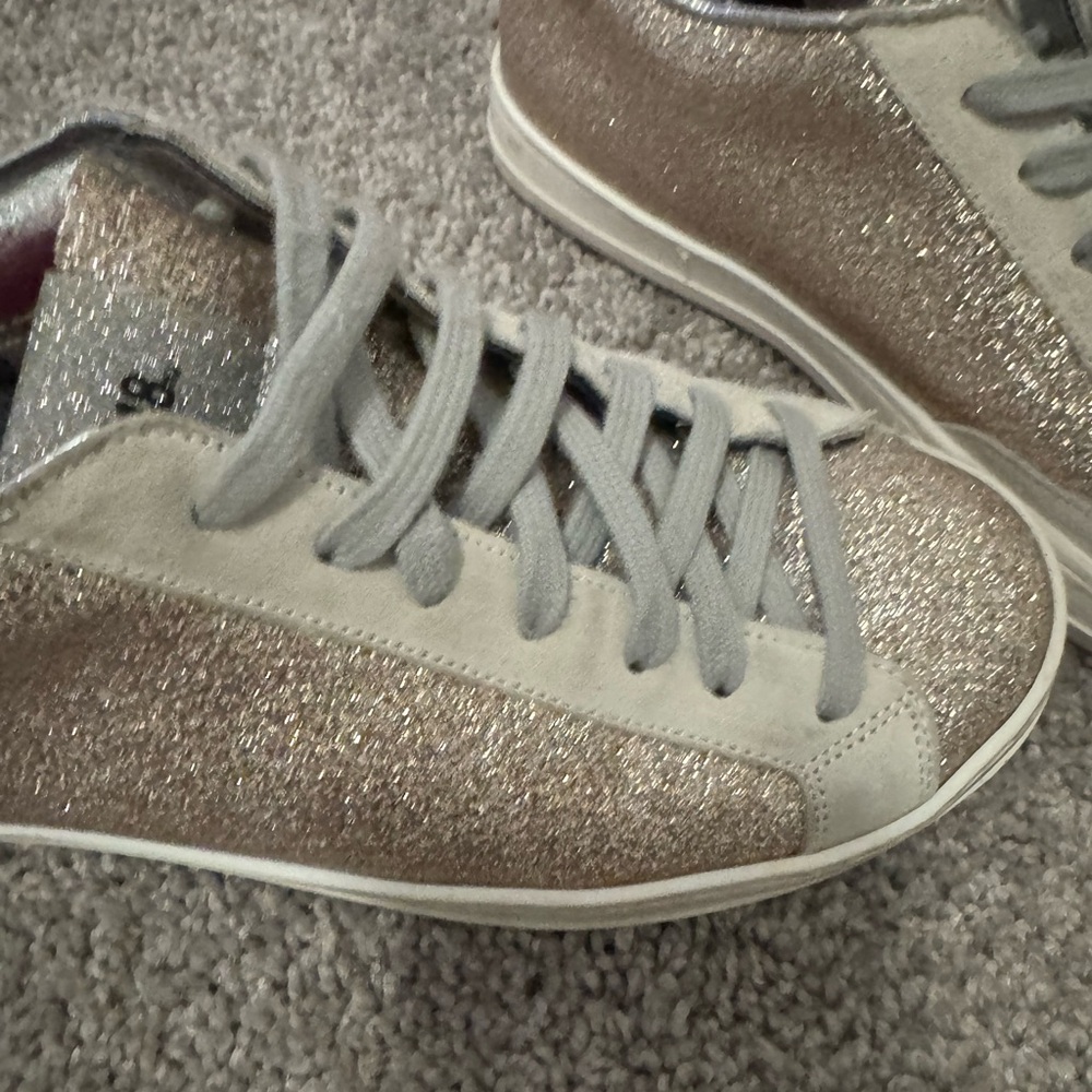 P448 John Sneaker Champagne Glitter Sz 39 - Picture 5 of 6